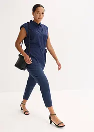Satengbluse med knyting, bonprix