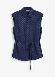 Satengbluse med knyting, bonprix