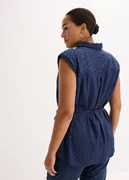 Satengbluse med knyting, bonprix