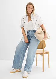 Kortermet bluse av musselin, bonprix