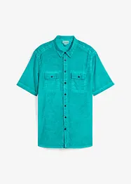 Kortermet skjorte i vasket look, bonprix
