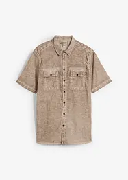 Kortermet skjorte i vasket look, bonprix