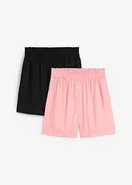 Slip on-shorts av myk viskose (2-pack), bonprix