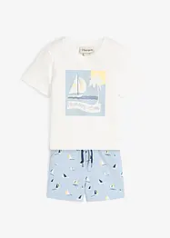 T-skjorte og shorts i økologisk bomull (2-delt sett), bonprix