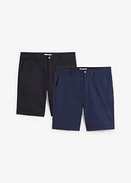 Chinobermuda med stretch (2-pack), Regular Fit, bonprix