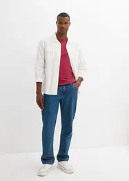 Henley T-skjorte (2-pack) i ren økologisk bomull, bonprix