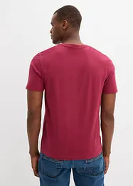 Henley T-skjorte (2-pack) i ren økologisk bomull, bonprix