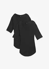 Lang topp i myk viskose (2-pack), bonprix