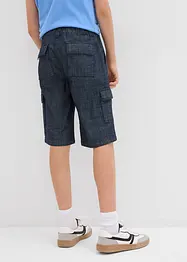 Lang cargoshorts i Chambray-materiale, Regular Fit, bonprix