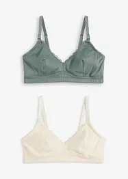 Amme-BH uten bøyle med økologisk bomull (2-pack), bonprix