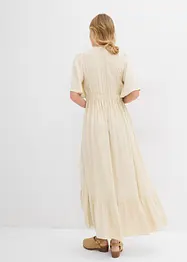 Maxikjole i lett viskose med volang, bonprix