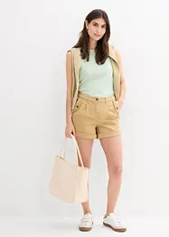 Shorts i twill med høy midje, bonprix