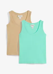 Singlet med økologisk bomull (2-pack), bonprix
