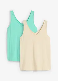 Singlet i 100% økologisk bomull (2-pack), bonprix