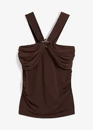 Halterneck-topp med hamret pyntespenne, bonprix