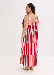 Stripemønstret kjole med stropper, av strukturert viskose, bonprix