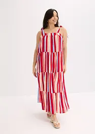 Stripemønstret kjole med stropper, av strukturert viskose, bonprix