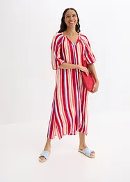 Stripemønstret kaftankjole av strukturert viskose, bonprix