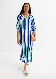 Stripemønstret kaftankjole av strukturert viskose, bonprix