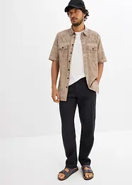 Kortermet skjorte i vasket look, bonprix