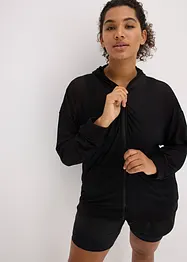 Transparent treningsjakke i mesh, oversized, bonprix