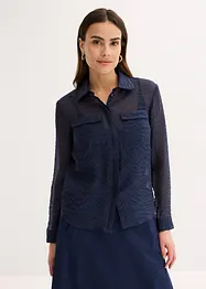 Bluse i strukturert, transparent materiale, bonprix