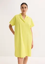 Kjole i bomull og vid modell med sydd fold, bonprix