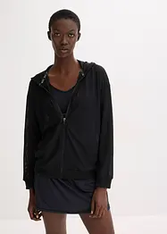 Transparent treningsjakke i mesh, oversized, bonprix