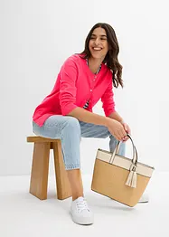 Cardigan med rund hals, bonprix