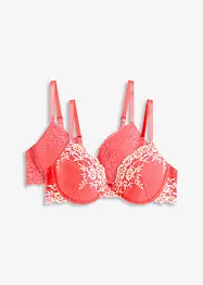 Vattert BH med flerfargede blonder (2-pack), bonprix