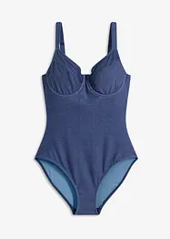 Badedrakt med spiler i denimlook, bonprix