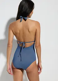 Halterneck-badedrakt i jeans look, bonprix