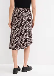 Skjørt med leopardprint og splitt, bonprix