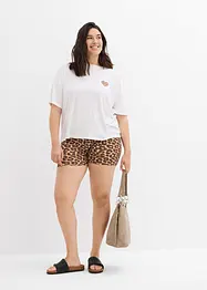 Kort T-skjorte med lave skuldre, bonprix