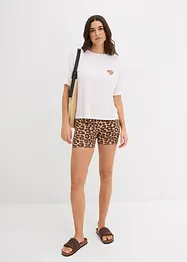 Kort T-skjorte med lave skuldre, bonprix