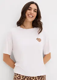 Kort T-skjorte med lave skuldre, bonprix