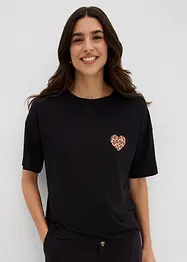 Kort T-skjorte med lave skuldre, bonprix