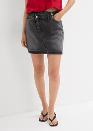 Jeansskjørt med asymmetrisk linning, bonprix