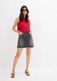 Jeansskjørt med asymmetrisk linning, bonprix