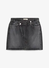 Jeansskjørt med asymmetrisk linning, bonprix