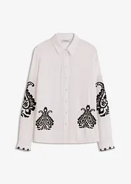 Bluse i myk viskosemiks med broderi, bonprix