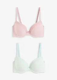 Vattert spile-BH med myk økologisk bomull (2-pack), bonprix