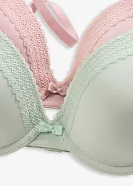 Vattert spile-BH med myk økologisk bomull (2-pack), bonprix