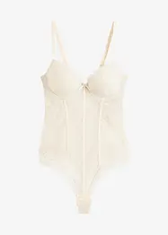 Stringbody med elastiske blonder, bonprix
