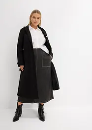 Jeansskjørt Mid Waist, midi-lengde, bonprix