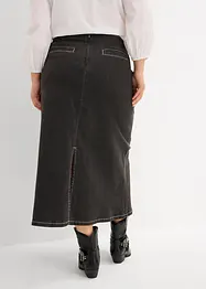Jeansskjørt Mid Waist, midi-lengde, bonprix