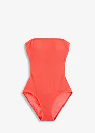 Badedrakt i strukturmateriale med transparente stropper, bonprix