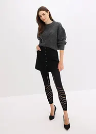 Leggings med komfortlinning og hullbroderi 80 DEN, bonprix