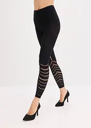 Leggings med komfortlinning og hullbroderi 80 DEN, bonprix