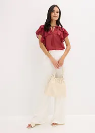 Chiffonbluse med volanger, bonprix